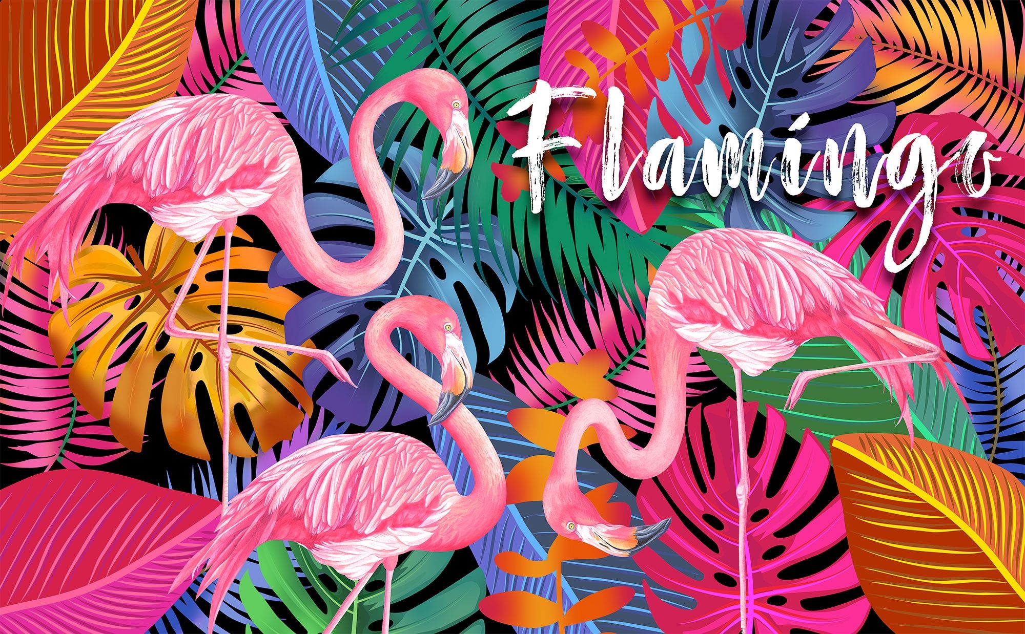 Tropical Flamingo Nordic Style Plant Background Wallpaper Image For Free  Download - Pngtree