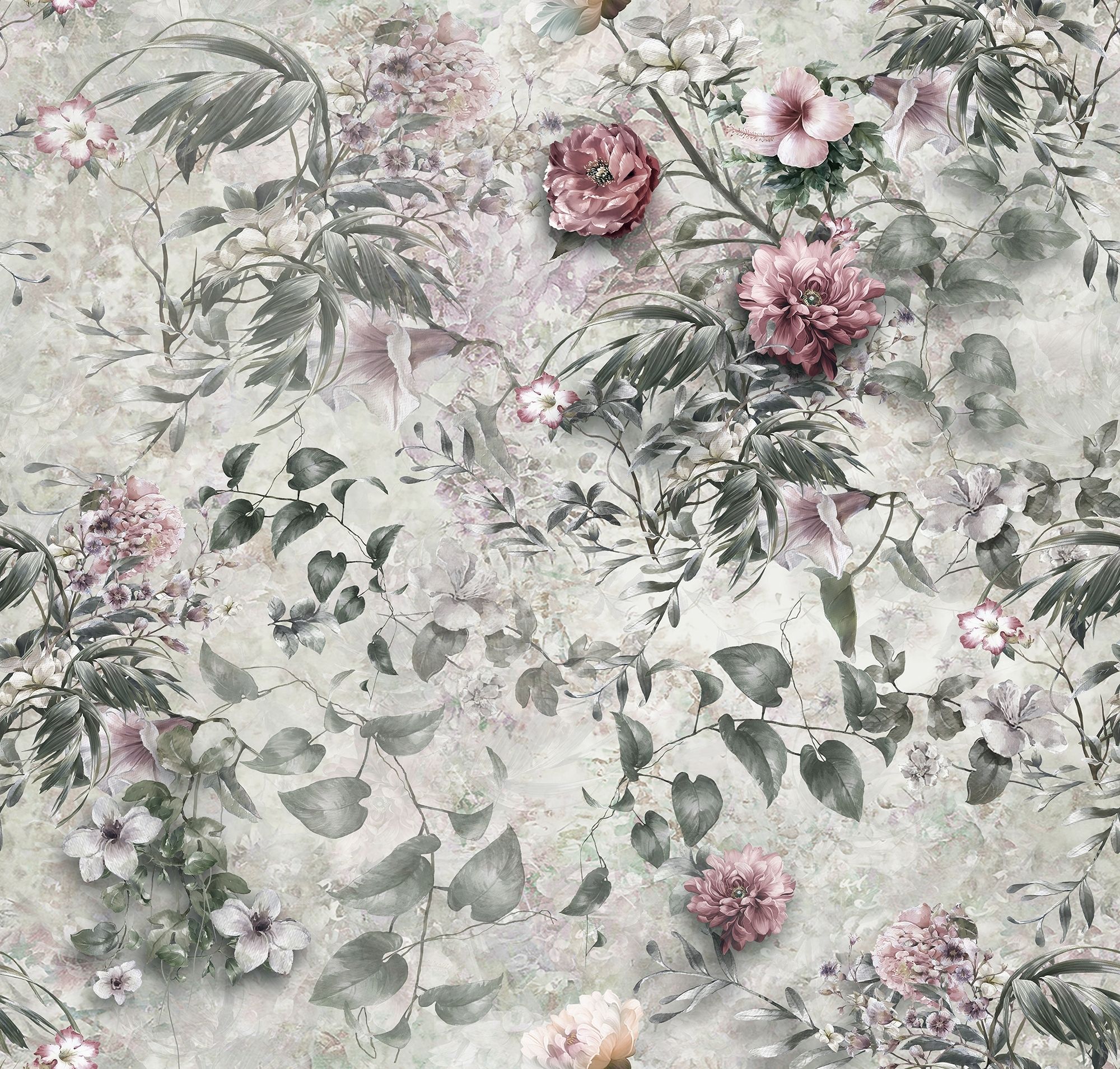 Vintage Floral Wallpaper Mural